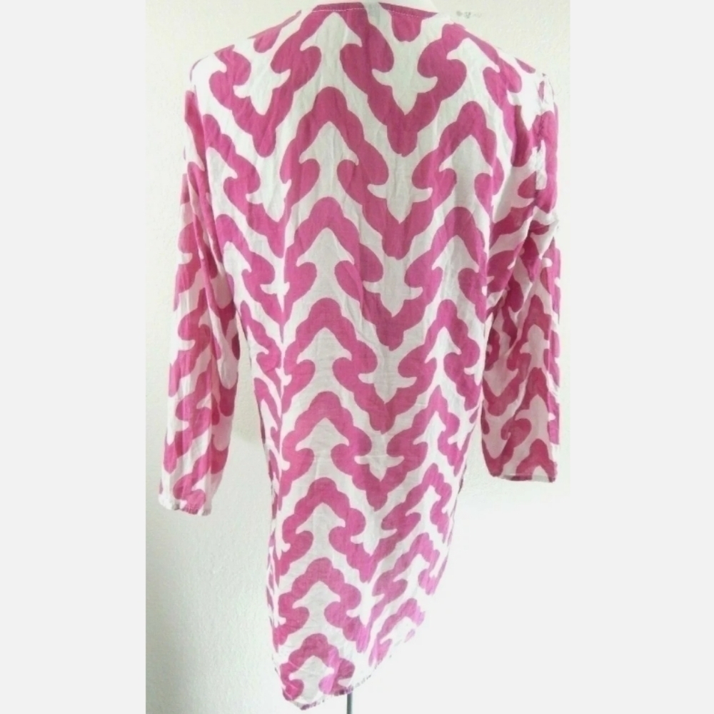 Roberta Roller Rabbit Pink Geometric Kurta - Picture 2 of 4
